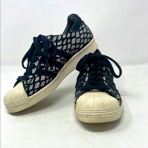 Adidas Black & White Lace-Up Sneakers Size 6.5 Excellent Condition